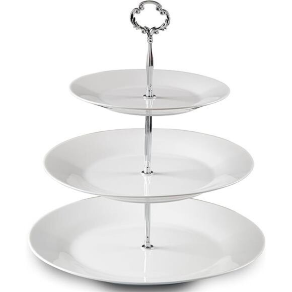 3Tiered Serving Stand-Silver Serving Tray for Parties-Round Platter for Cupcakes - Picture 7 of 7